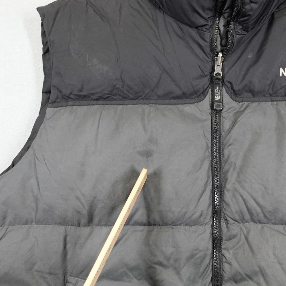 The North Face Puffer Vest Mens XL Gray Nuptse 700 Down Insulated Winter Vest